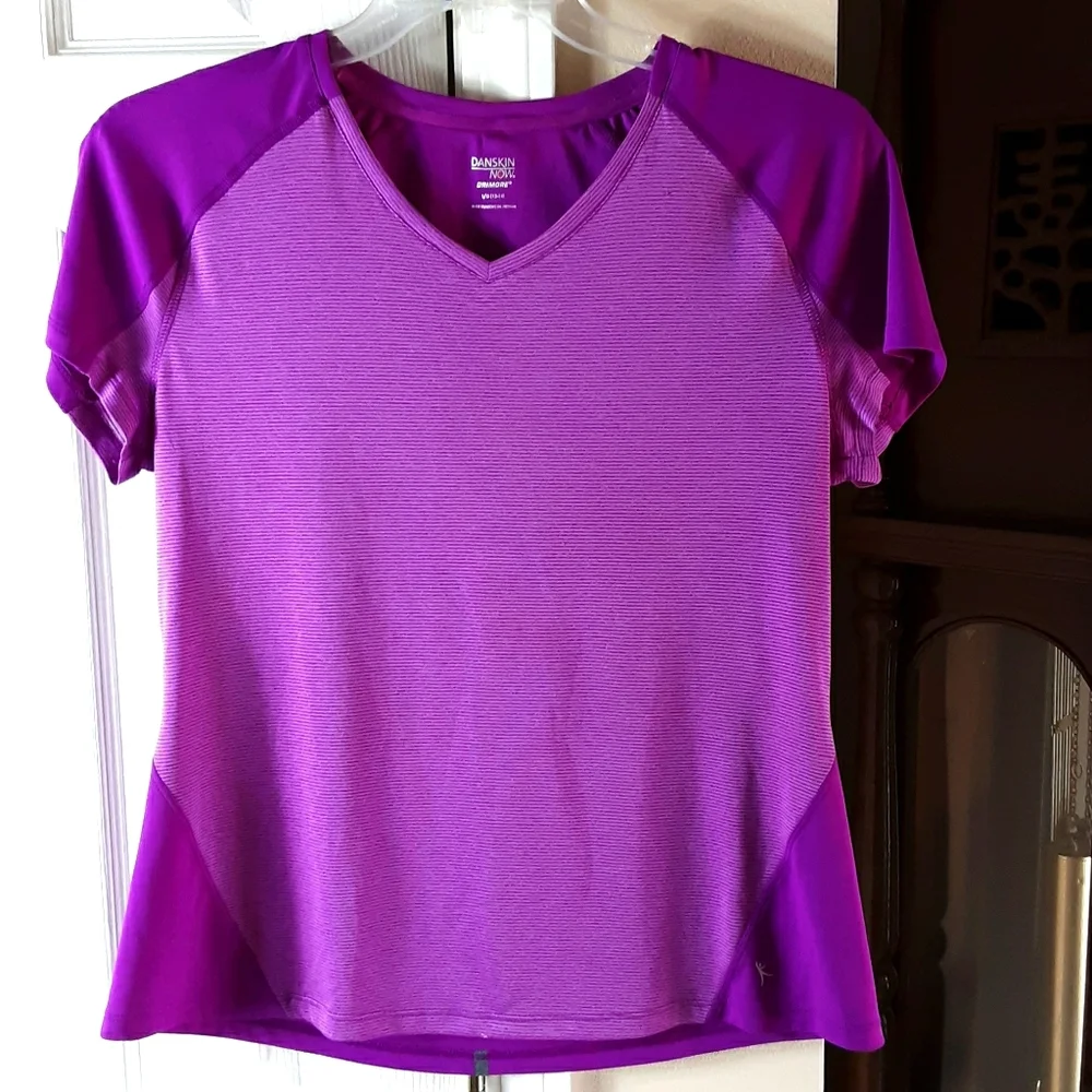 Danskin Now, Fuschia workout top, dri-more, Sz L/G - Picture 3 of 7